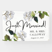 Moderne Bloemen Waterverf Net Getrouwd Auto Banner (Horizontaal)