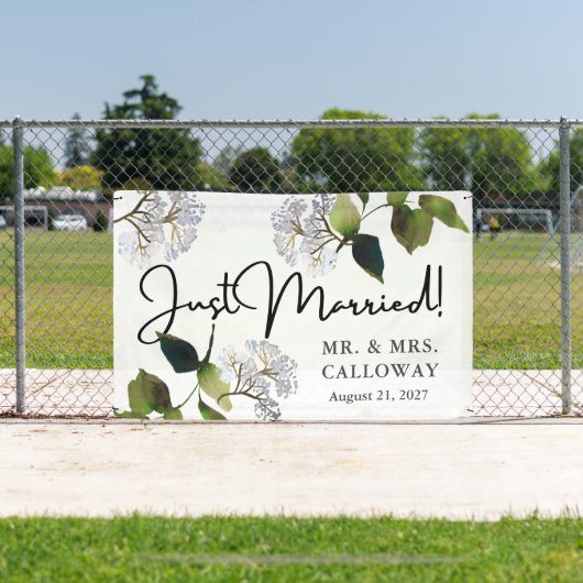 Moderne Bloemen Waterverf Net Getrouwd Auto Banner (Insitu)