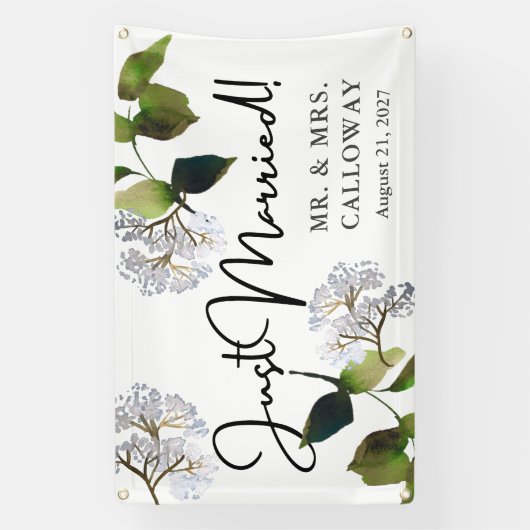 Moderne Bloemen Waterverf Net Getrouwd Auto Banner (Verticaal)