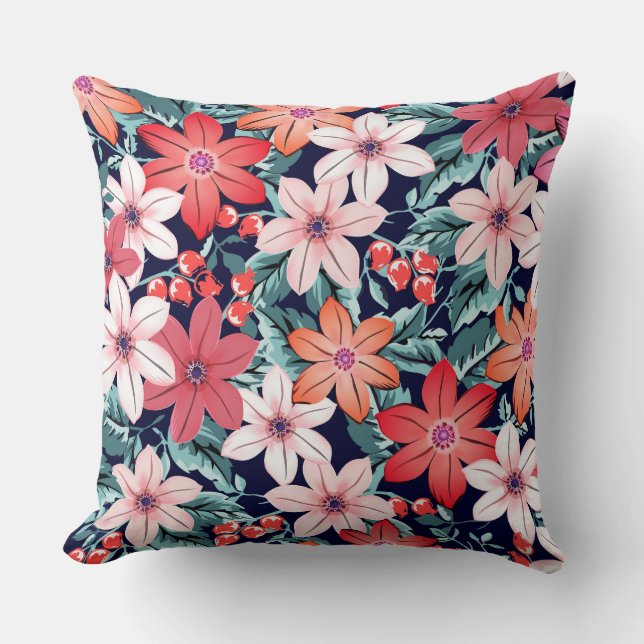  moderne bloemen waterverf tuin kussen (Voorkant)