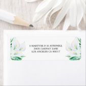 Moderne Bloemen Waterverf Witte Calla Lily Bruilof Etiket (Insitu)