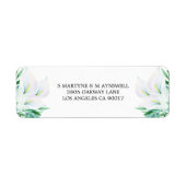 Moderne Bloemen Waterverf Witte Calla Lily Bruilof Etiket (Voorkant)