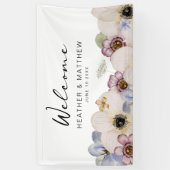 Moderne bloemen welkomstbanner spandoek (Verticaal)