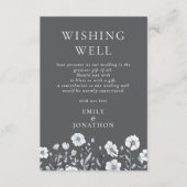 Moderne Bloemen Wens Goed Trouwen Grijs Informatiekaartje (Voorkant)