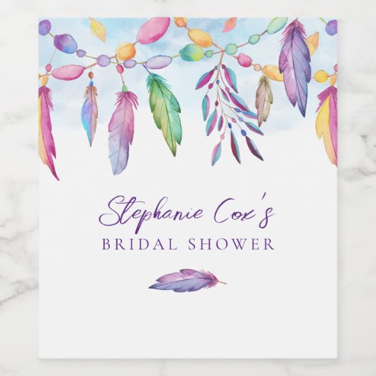 Moderne bloemen  wijn etiket (Enkel label)