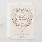 Moderne bloemen wilde bloemen krans Vrijgezellenfe Kaart (Voorkant)