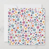 Moderne Bloemen Wit Goud Wildflower Bruiloft Kaart (Achterkant)