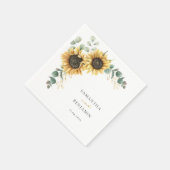 Moderne Bloemen Zonnebloem Bruiloft Party Papier Servet (Hoek)