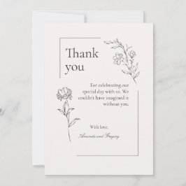 Moderne bloemenbedankkaart bedankkaart