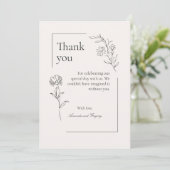 Moderne bloemenbedankkaart bedankkaart (Staand voorkant)