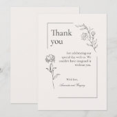 Moderne bloemenbedankkaart bedankkaart (Voorkant / Achterkant)