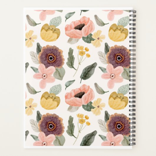 Moderne bloemenbedekking Weekblad en Maandelijkse Planner (Achterkant)