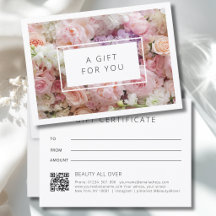 Moderne bloemenbedrijf QR-code cadeaubon