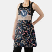 Moderne Bloemenbessen Unisex Neutral Blauw Roze Schort (Insitu)