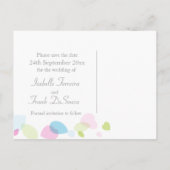 Moderne bloemenbladen, behalve de datumkaart aankondigingskaart (Achterkant)