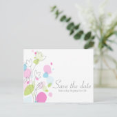 Moderne bloemenbladen, behalve de datumkaart aankondigingskaart (Staand voorkant)