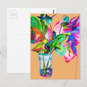 Moderne bloemenbloemen voor waterverf briefkaart (Voorkant / Achterkant)