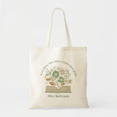 Moderne Bloemenboek Leraar Dank u Gift Tote Bag (Voorkant)