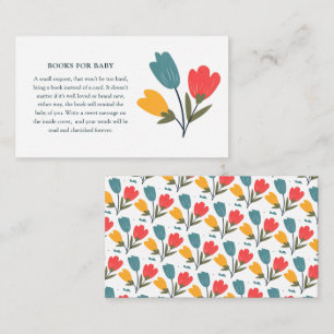 Moderne bloemenboeken voor baby informatiekaartje