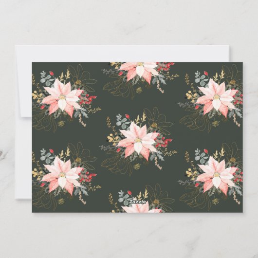 Moderne bloemenboog vreugde in alle dingen vijf fo feestdagenkaart (Achterkant)