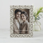  moderne bloemenbruiloft dank je kaart Moody (Staand voorkant)