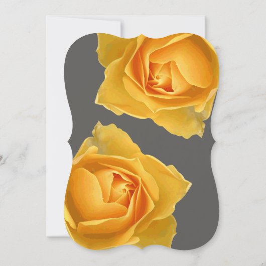 Moderne bloemenbruiloft | Gouden Gele Rozen Kaart (Achterkant)
