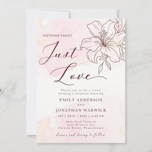 Moderne bloemenbruiloft kaart (Voorkant)