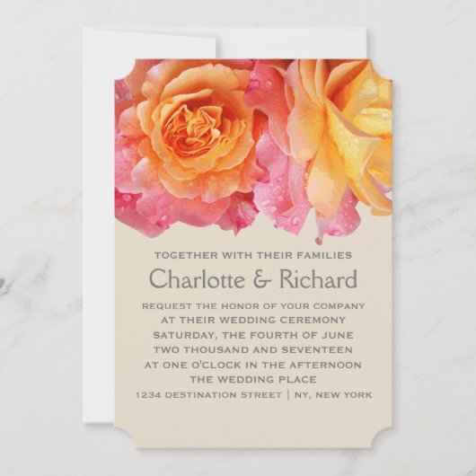 Moderne bloemenbruiloft | Roze limonade Rozen Kaart (Voorkant)
