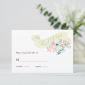 Moderne Bloemenbruiloft RSVP Reactie (Staand voorkant)
