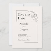 Moderne Bloemenbruiloft Save the Date Kaart (Voorkant)