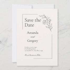 Moderne Bloemenbruiloft Save the Date Kaart