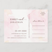 Moderne bloemenbruiloft save the date uitnodiging briefkaart (Achterkant)