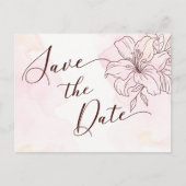 Moderne bloemenbruiloft save the date uitnodiging briefkaart (Voorkant)