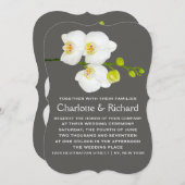 Moderne bloemenbruiloft | Witte orchideeënbloemen Kaart (Voorkant / Achterkant)