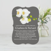 Moderne bloemenbruiloft | Witte orchideeënbloemen Kaart (Staand voorkant)