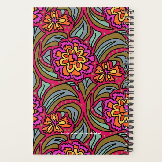 Moderne Bloemendesign Aangepaste Planner (Achterkant)