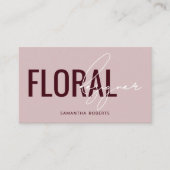 Moderne bloemendesigner QR-code roze rood Visitekaartje (Voorkant)