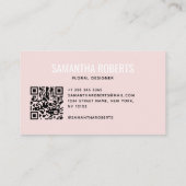 Moderne bloemendesigner QR-code roze Visitekaartje (Achterkant)