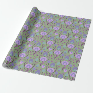 Moderne bloemenfolklore // Mauve Paarse Cadeaupapier