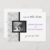 Moderne bloemenfoto Bewaar de datum Aankondigingskaart (Voorkant / Achterkant)