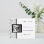 Moderne bloemenfoto Bewaar de datum Aankondigingskaart (Staand voorkant)