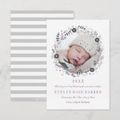 Moderne bloemengranche geboorteaankondiging aankondiging (Voorkant / Achterkant)