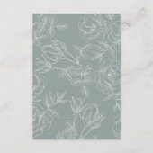 Moderne  bloemengrijs Details Informatiekaartje (Achterkant)