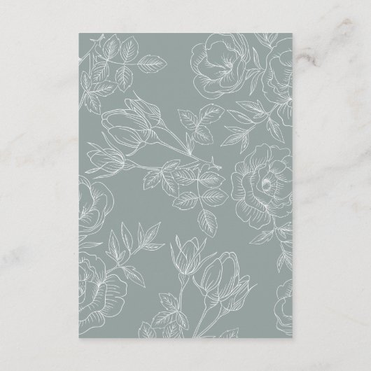 Moderne  bloemengrijs Details Informatiekaartje (Achterkant)