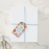 Moderne bloemengruis baby shower favor cadeaulabel (Met Touw)