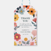 Moderne bloemengruis baby shower favor cadeaulabel (Voorkant)