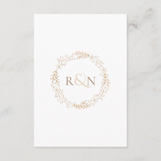 Moderne bloemenguirlande gast informatie details informatiekaartje (Achterkant)