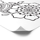 Moderne bloemenhenné Mendhi welkom Poster (Hoek)