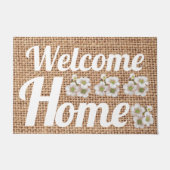 Moderne bloemenhok natuurlijke bloemenliefst deurmat (Voorkant)