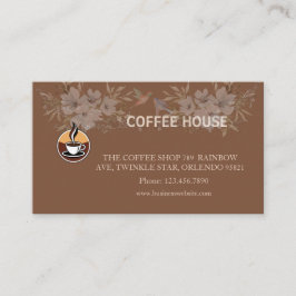 Moderne bloemenkoffie Shop Loyalty Card Visitekaartje